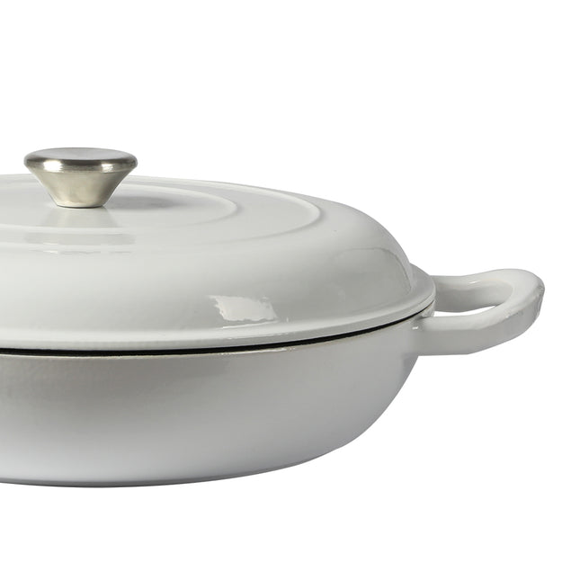 TOQUE 3.5L Enamel Dutch Oven Pan in White Colour-1954802796725407747