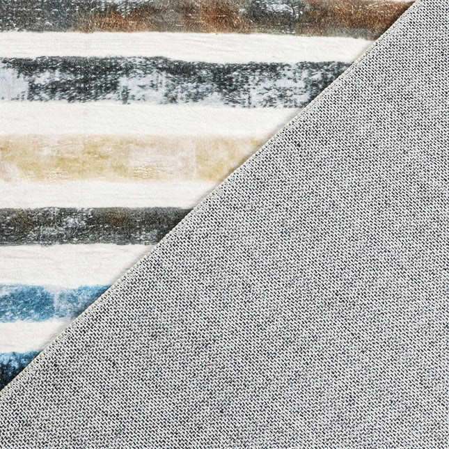 Marlow Floor Rug Short Pile Washable Carpet Soft Plush Non Slip Stripe 80x120-1975420390507417603