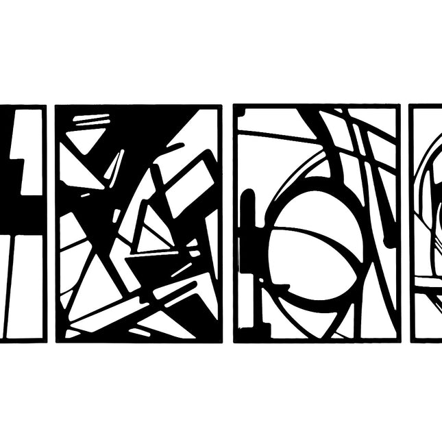 Yezi Metal Wall Art 4Pcs Abstract Minimalist Line Decor-1954802471444549635