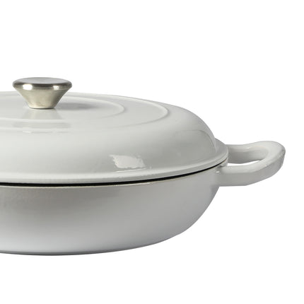 TOQUE 3.5L Enamel Dutch Oven Pan in White Colour-1973193931529261059