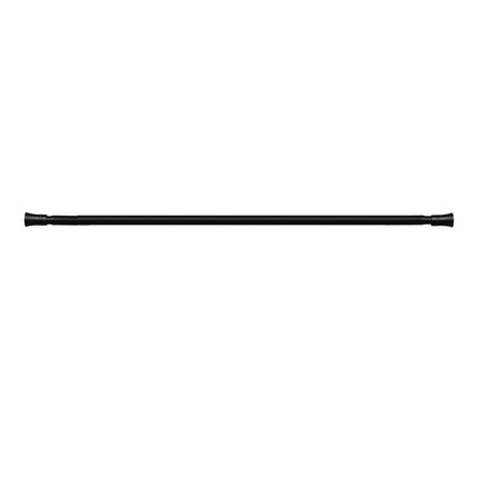 Marlow Black Curtain Rod Steel Quiet Rail Pole Pommel Set Extendable-1973193447833735171