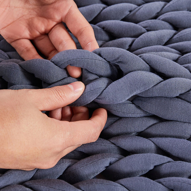 Dreamz Knitted Weighted Blanket Chunky Dark Grey Queen 9KG-1973194040547610627