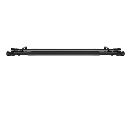 Marlow Black Double Curtain Rod Steel Pole Pommel Set Extendable Adjustable-1973193448194445315