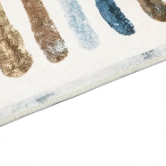 Marlow Floor Rug Short Pile Washable Carpet Soft Plush Non Slip Stripe 80x120-1954802390309933060