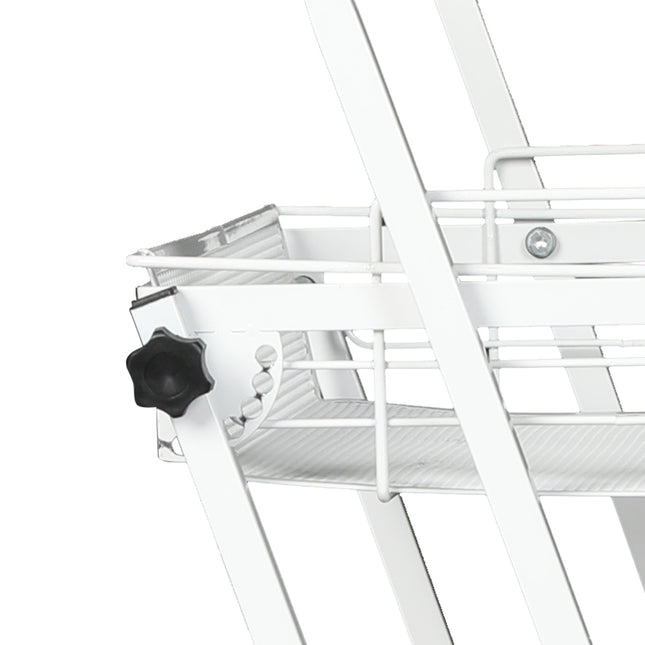 Levede 3 Tier Kitchen Trolley Cart Swivel White Colour-1954802798814171140