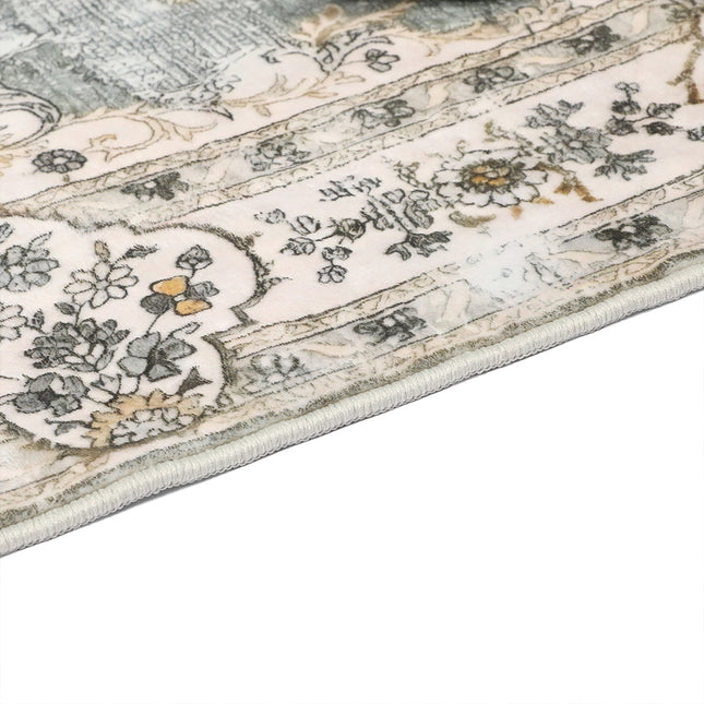 Marlow Floor Rug Short Pile Washable Vintage Carpet Soft Plush Non Slip 80x120-1954802391035547652