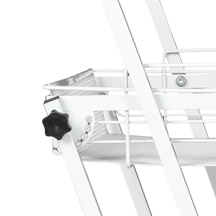 Levede 3 Tier Kitchen Trolley Cart Swivel White Colour-1975420477455339524