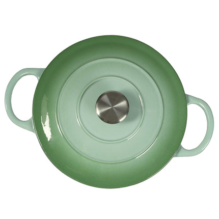 TOQUE 4L Enamel Dutch Oven Pot in Green Colour-1973193930761703428