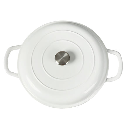 TOQUE 3.5L Enamel Dutch Oven Pan in White Colour-1954802796725407748