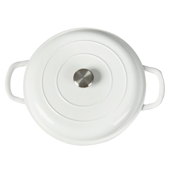 TOQUE 3.5L Enamel Dutch Oven Pan in White Colour-1954802796725407748