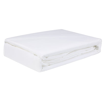 Dreamz 4pcs Double Size 100% Bamboo Bed Sheet Set in White Colour-1973194025729134597