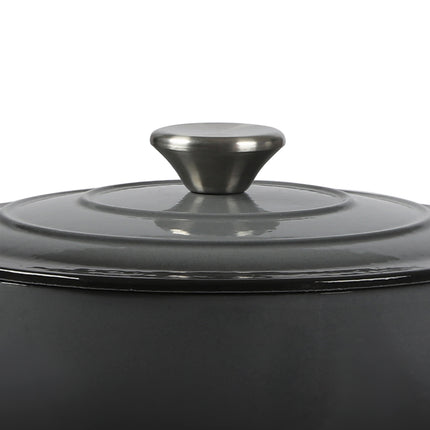 TOQUE 4L Enamel Dutch Oven Pot in Black Colour-1973193930577154053