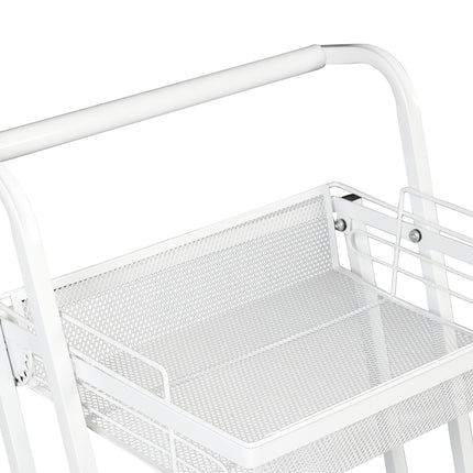 Levede 3 Tier Kitchen Trolley Cart Swivel White Colour-1954802798814171141