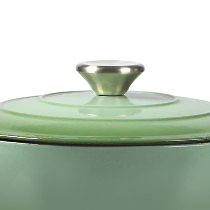 TOQUE 4L Enamel Dutch Oven Pot in Green Colour-1973193930761703429