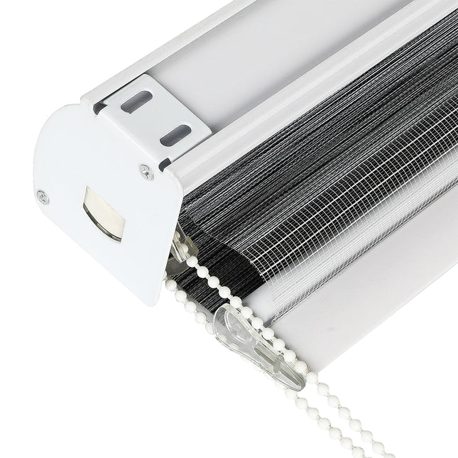 Marlow Blackout Zebra Roller Blind Curtains 120x210 Grey-1954802972978450437