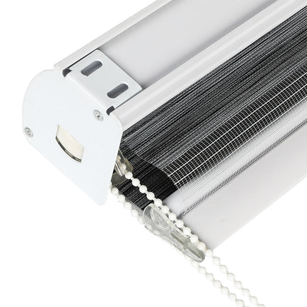 Marlow Blackout Zebra Roller Blind Curtains 60x210 Grey-1975420491334291461