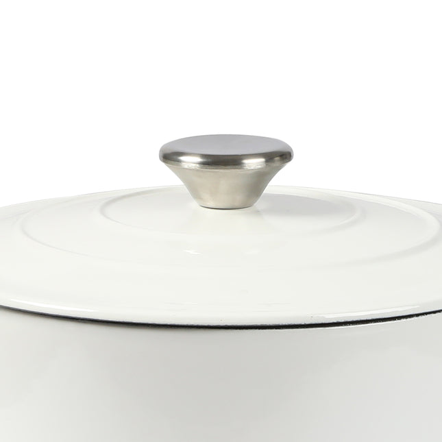 TOQUE 4L Enamel Dutch Oven Pot in White Colour-1954802796066902021