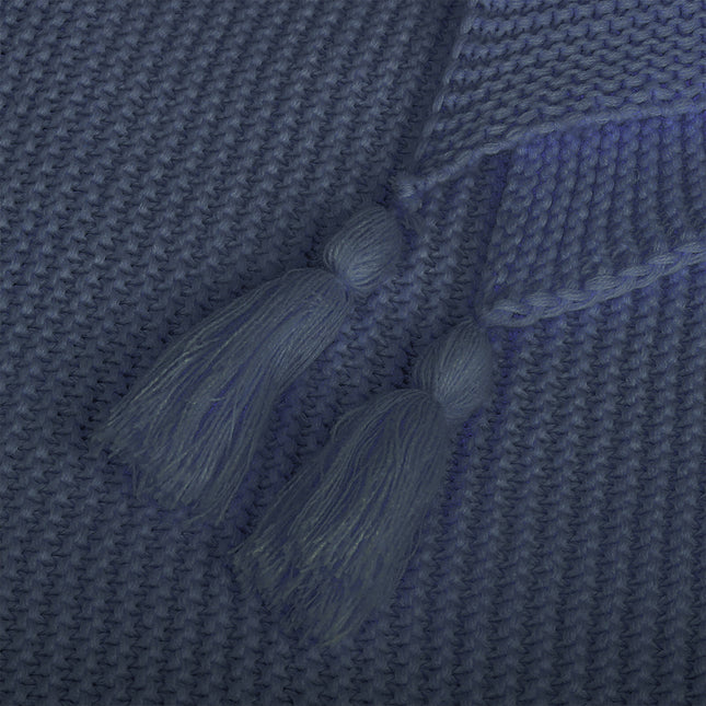 DreamZ Knitting Throw Blanket Cushion Navy-1954802942037069829