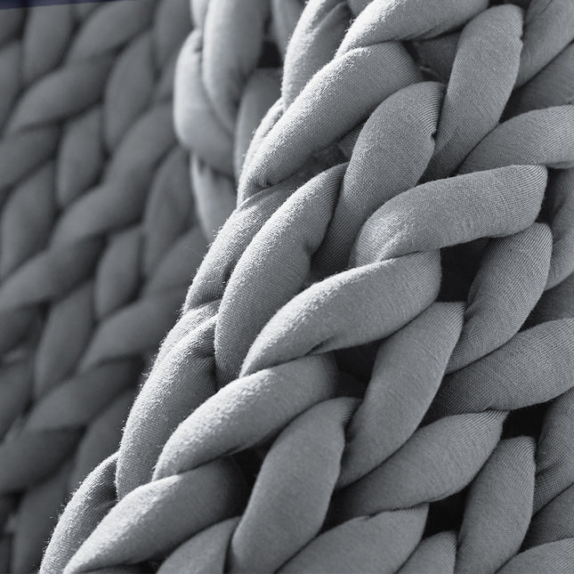 Dreamz Knitted Weighted Blanket Chunky Grey Kids-1954802943781900293