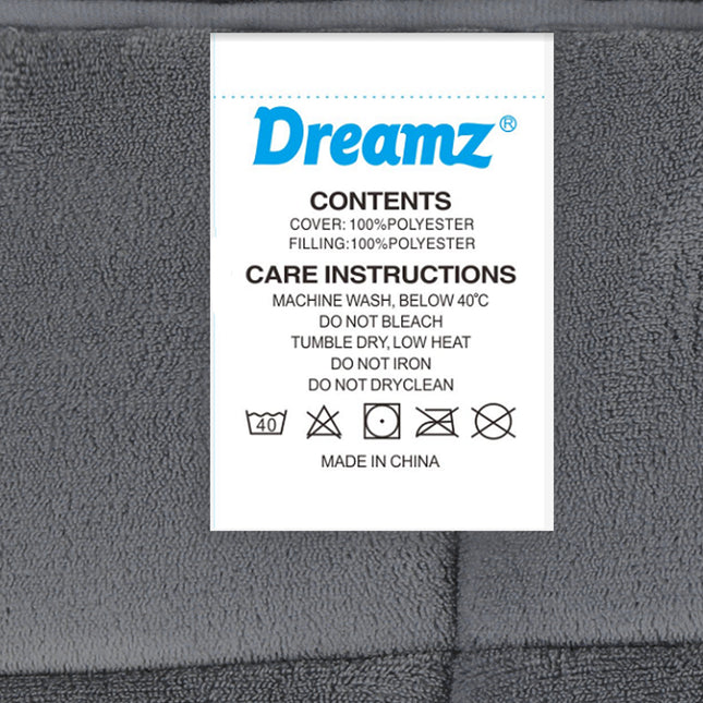 DreamZ Quilt Doona Comforter Blanket Grey Queen-1954802584166469637